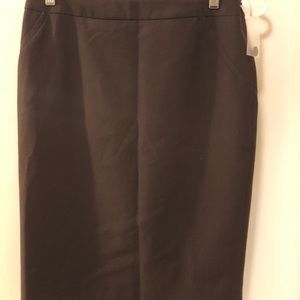 Brown lined pencil skirt